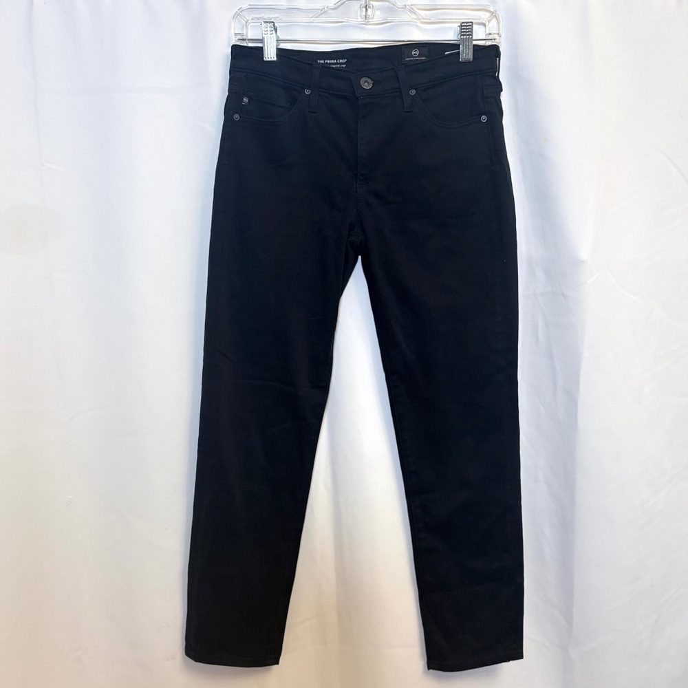 AG Adriano Goldschmied The Prima Crop Women's Jeans Black Size 26 Mid Rise